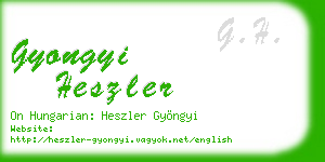 gyongyi heszler business card